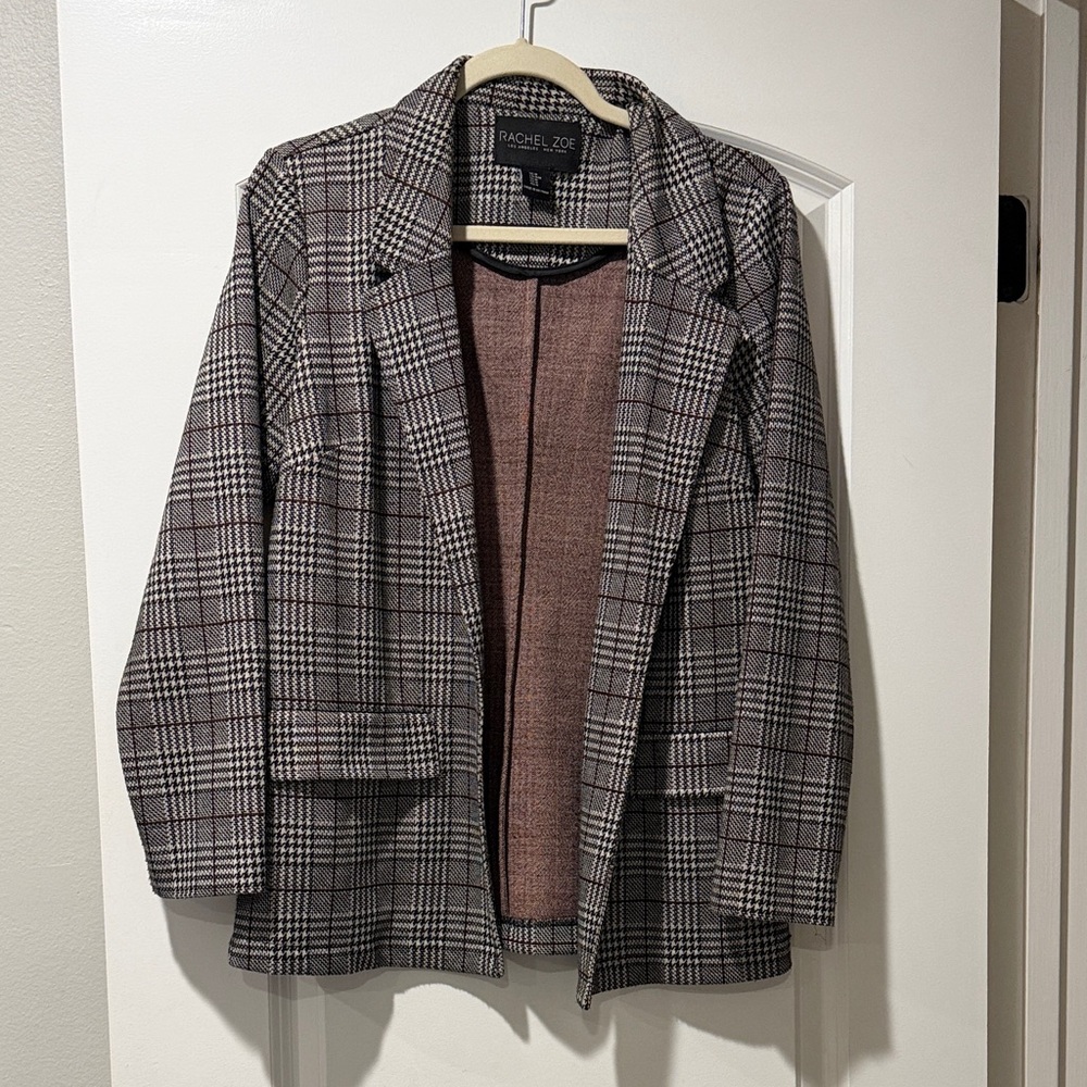 Rachel Zoe Women's Checkered Blazer - Black and White